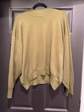 Zara Olive Green Women's Oversized Knit Sweater